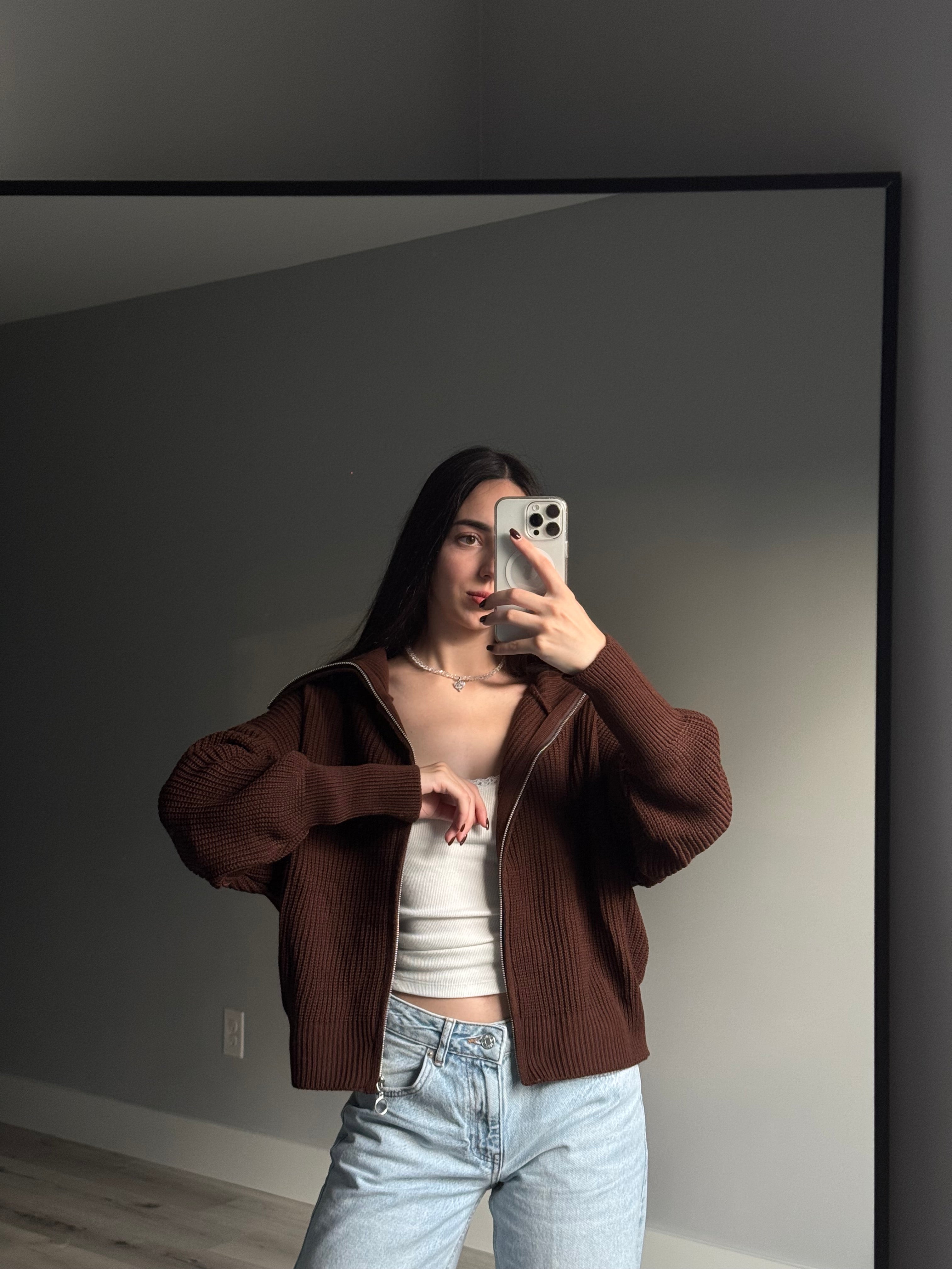 Knitted Zipper Sweater