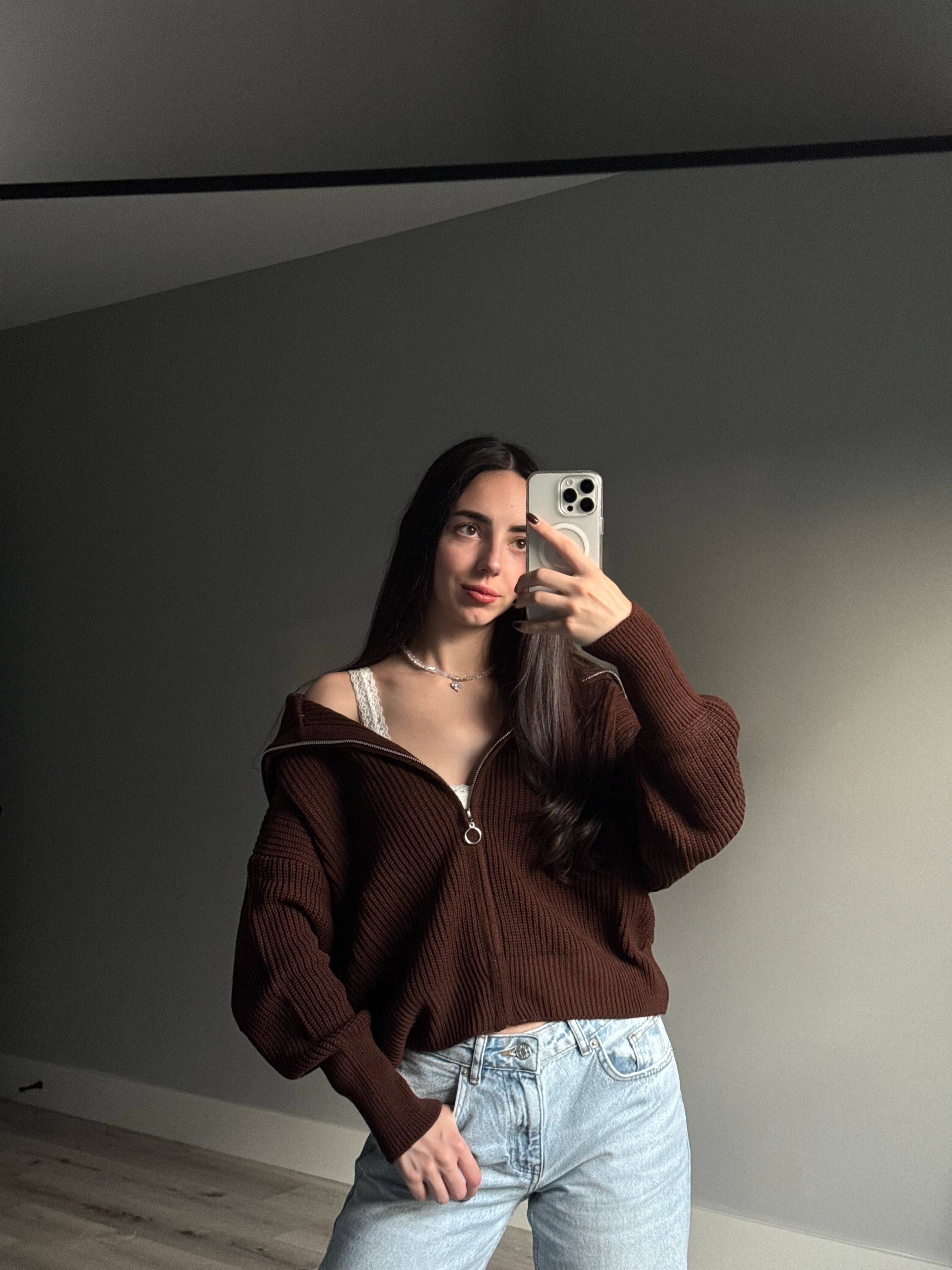 Knitted Zipper Sweater