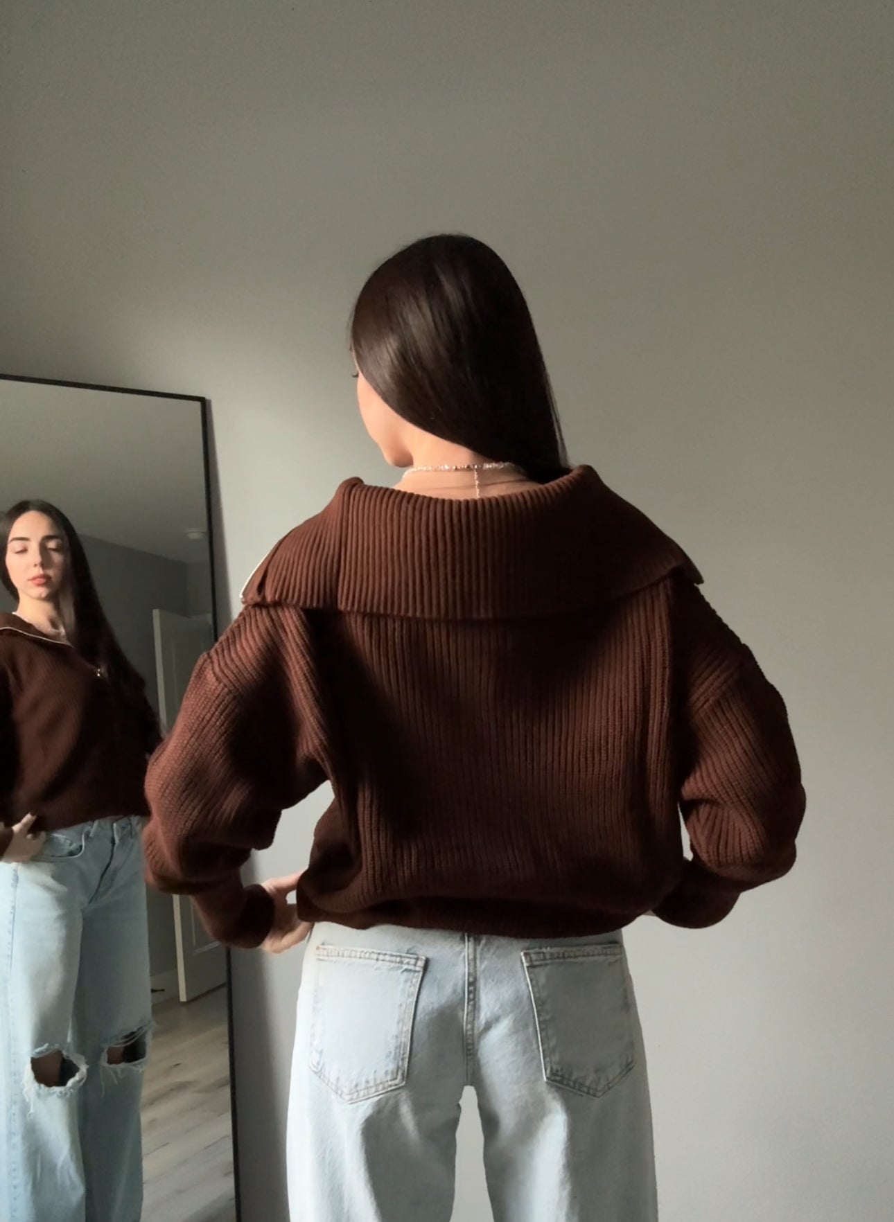 Knitted Zipper Sweater