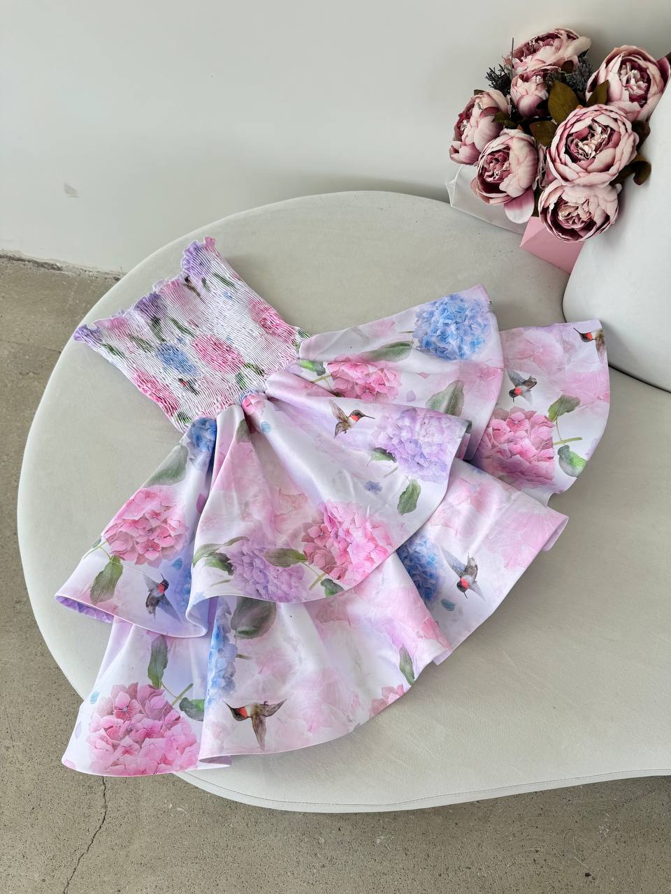 Floral satin dress