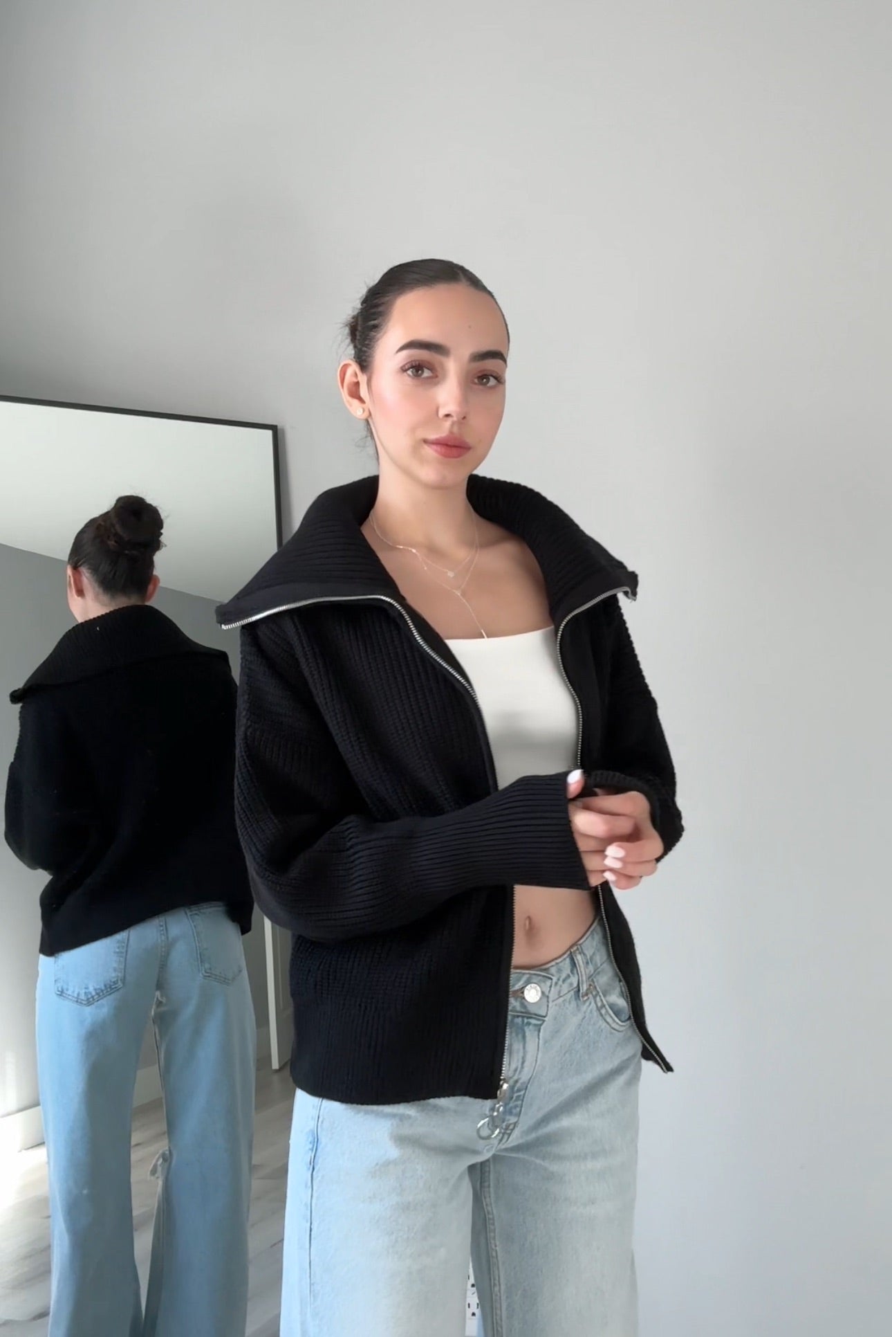 Knitted Zipper Sweater