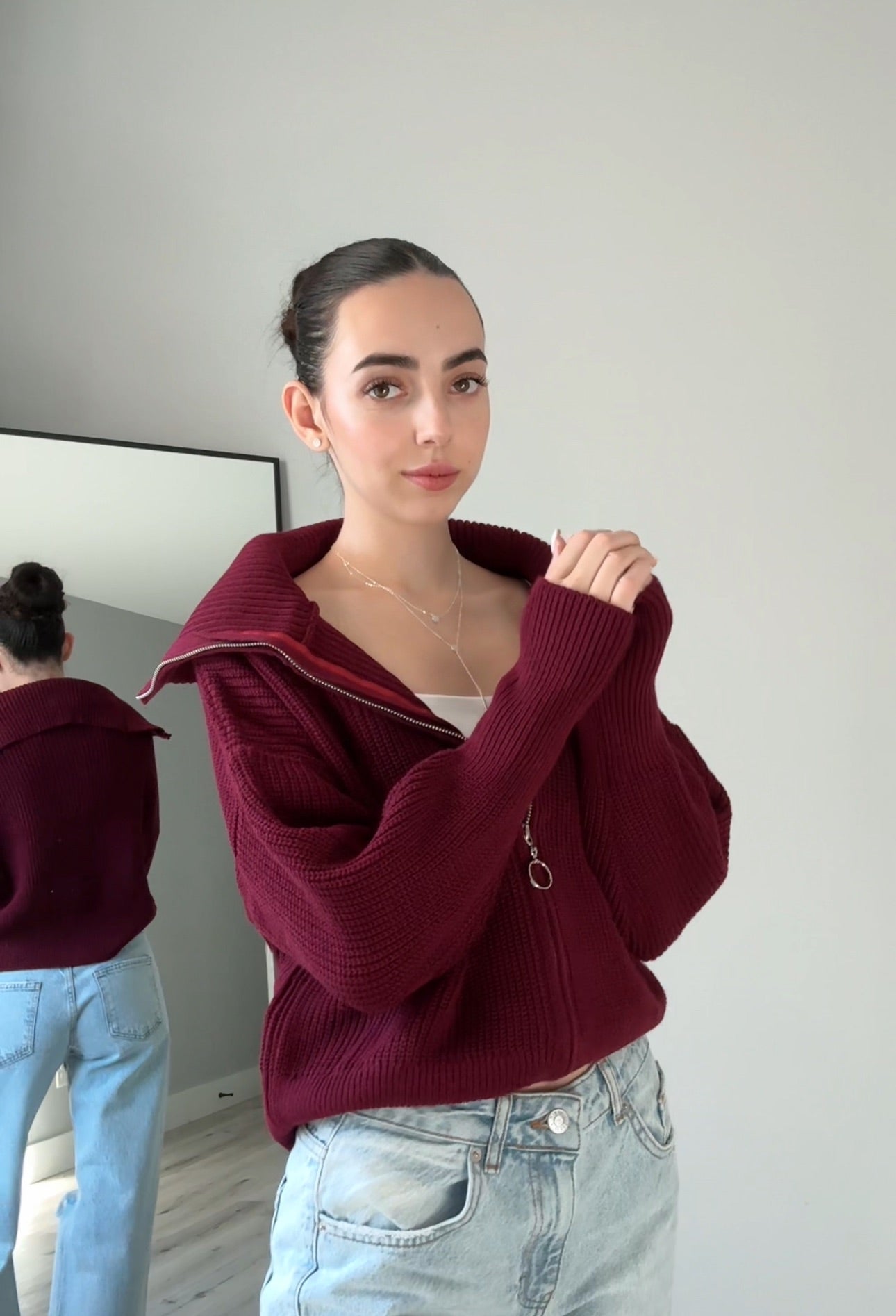 Knitted Zipper Sweater