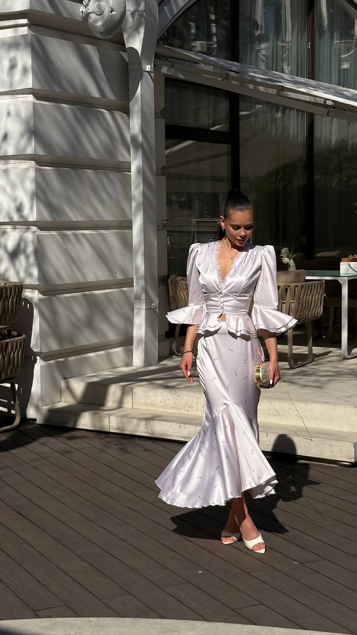 Peplum Top with a Maxi Skirt