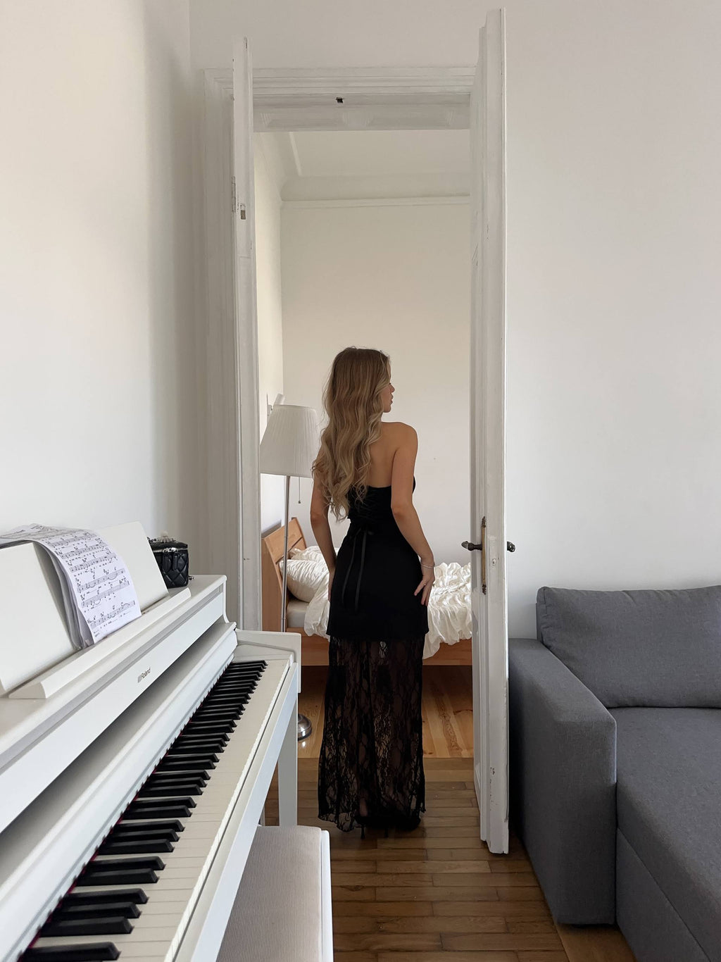 Lace-up dress + skirt set✨