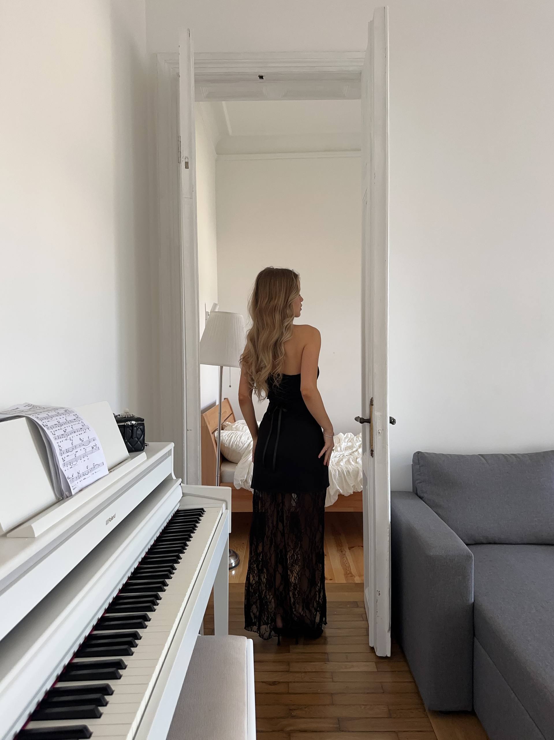 Lace-up dress + skirt set✨