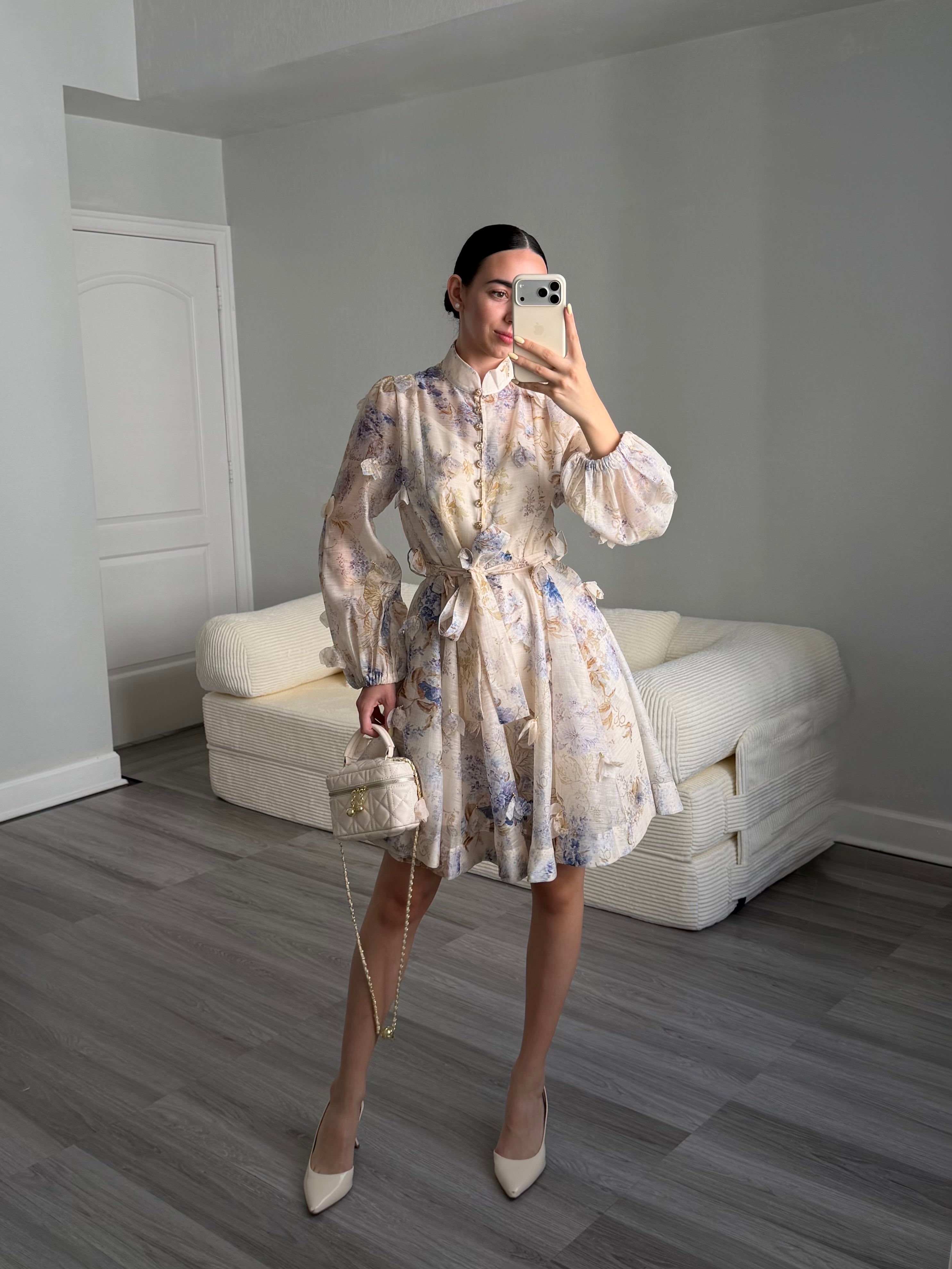 Printed Mini Dress with Belt ✨