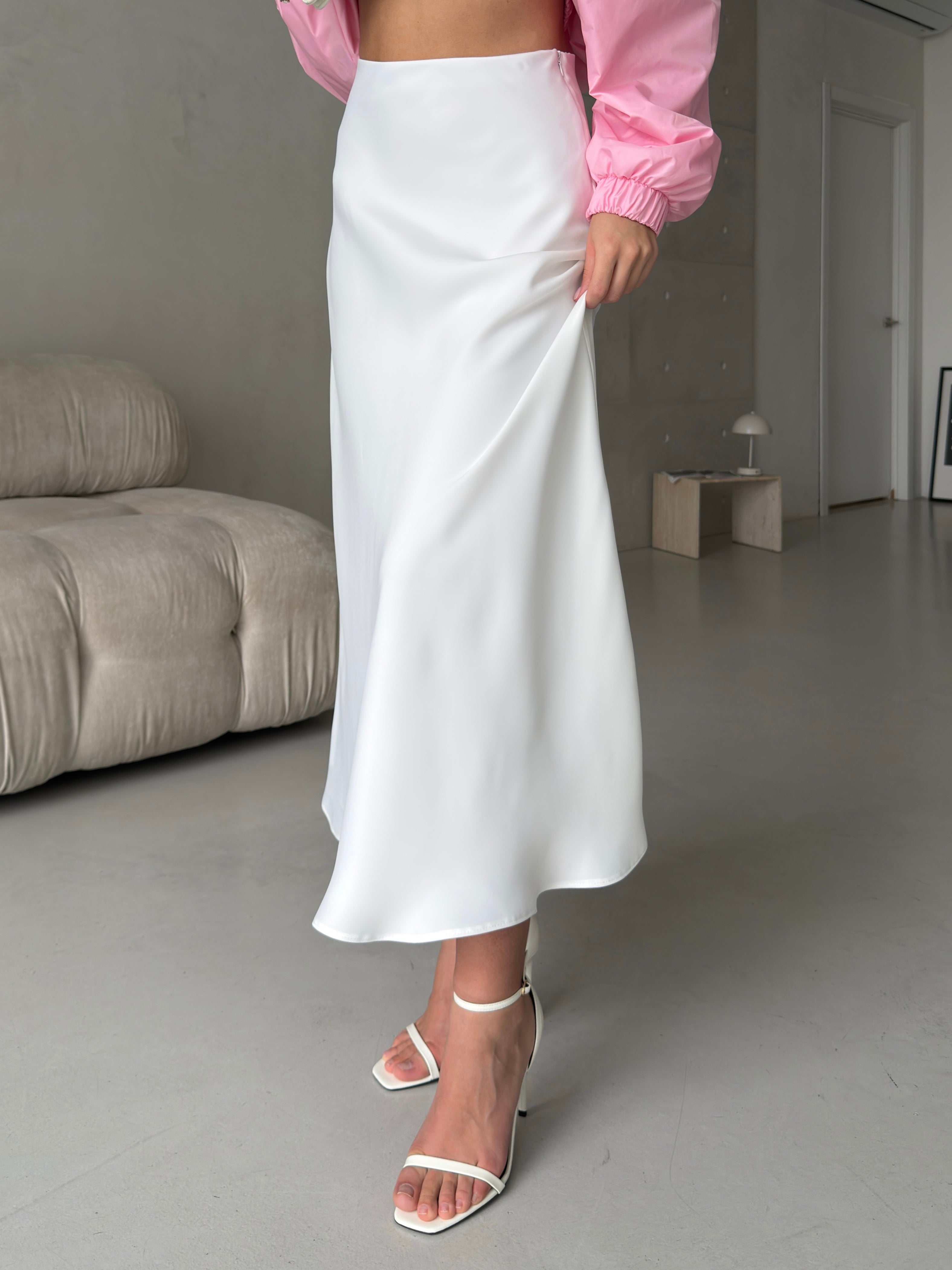 Satin Midi Skirt