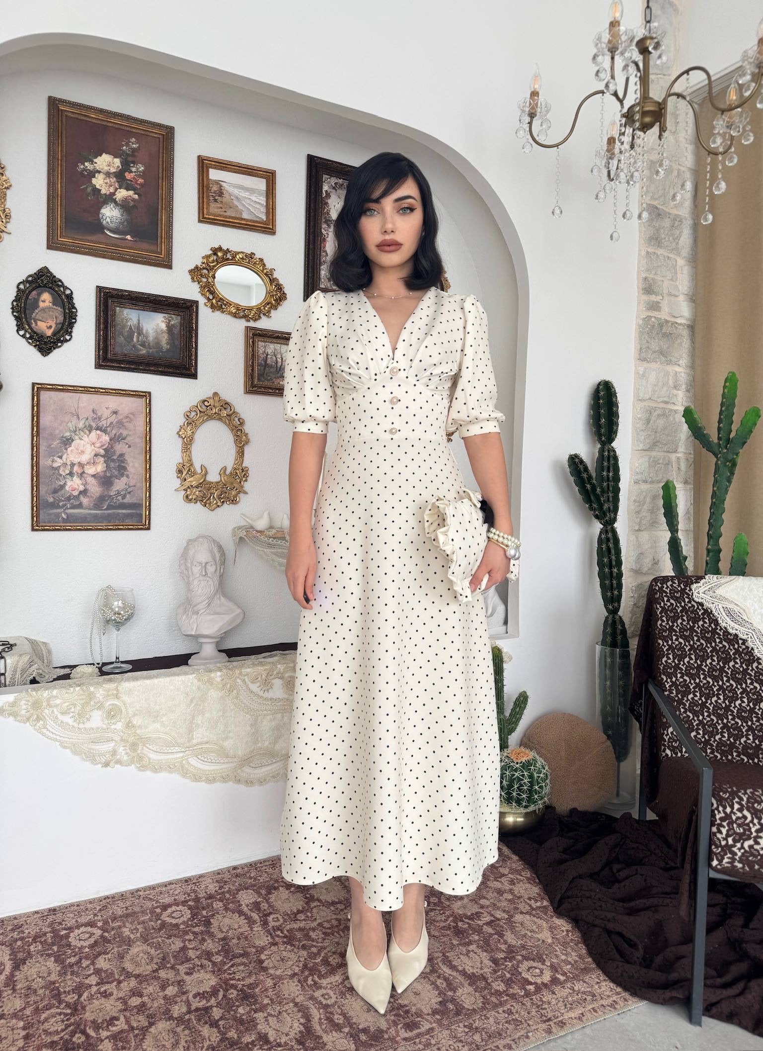 Polka Dot Midi Dress✨