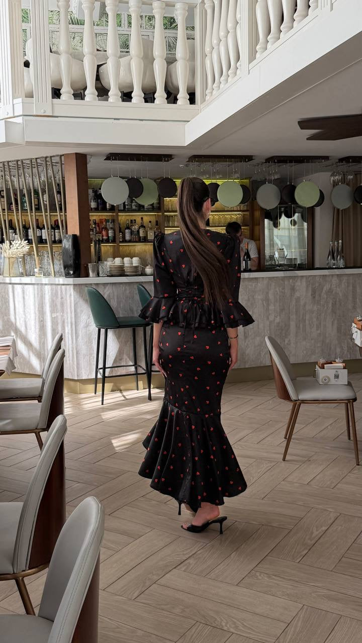 Peplum Top with a Maxi Skirt
