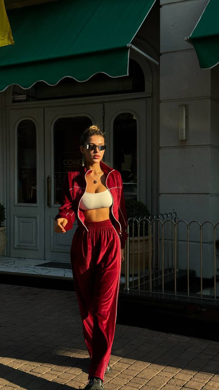 Velour Suit with a Perfect Fit