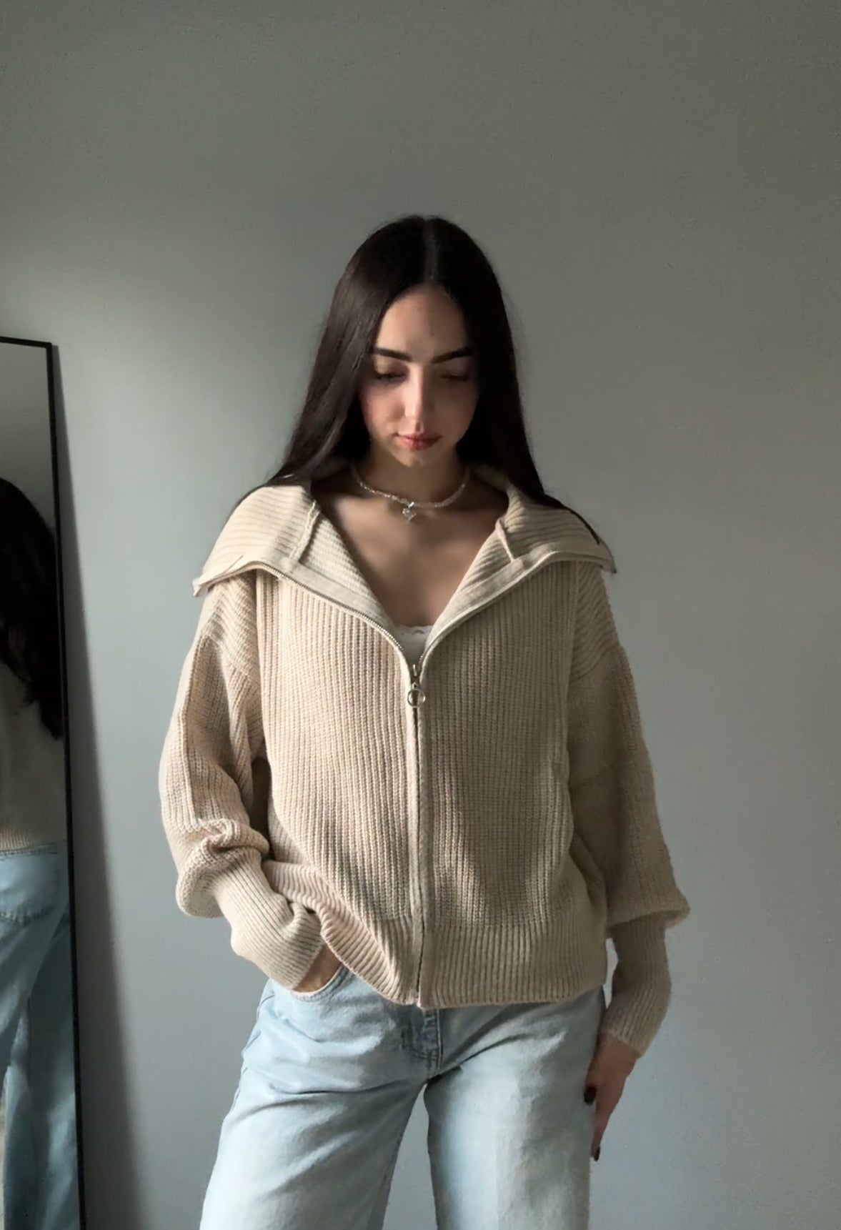 Knitted Zipper Sweater