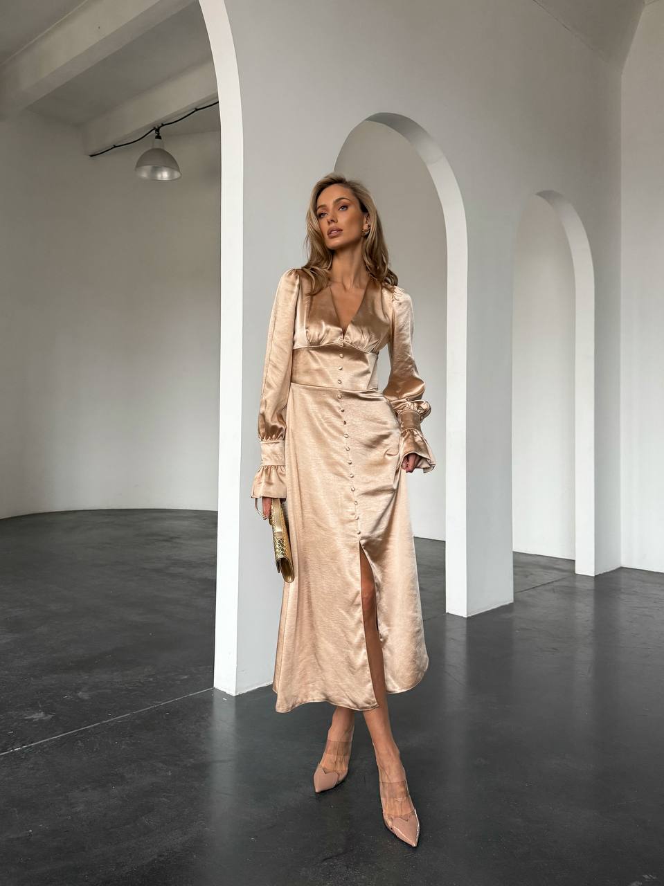 Midi satin dress “Donna”