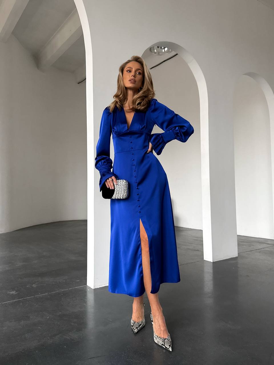 Midi satin dress “Donna”