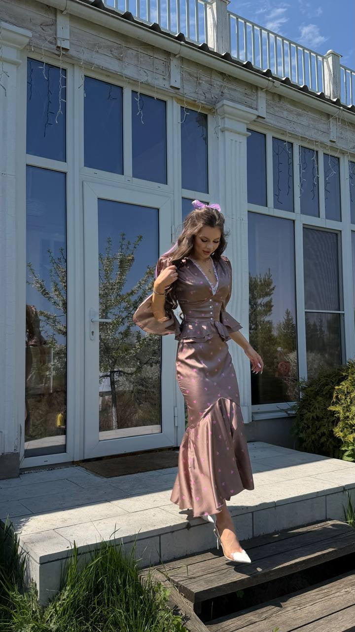 Peplum Top with a Maxi Skirt