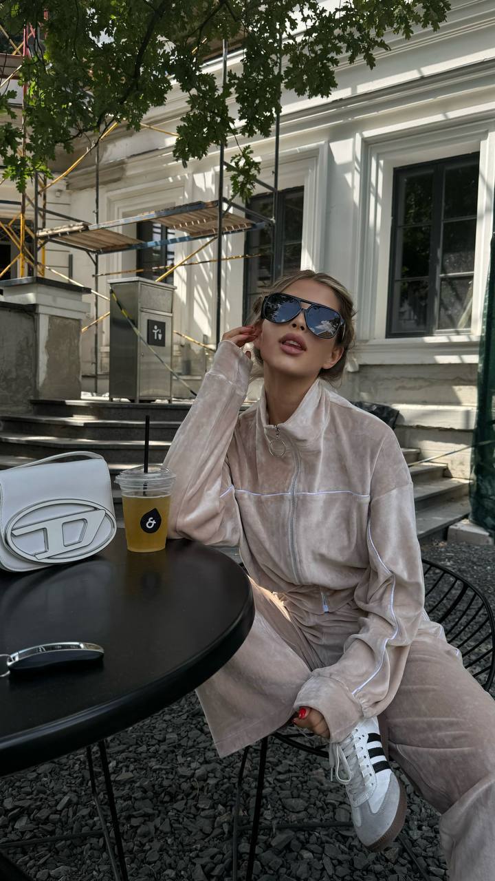 Velour Suit with a Perfect Fit