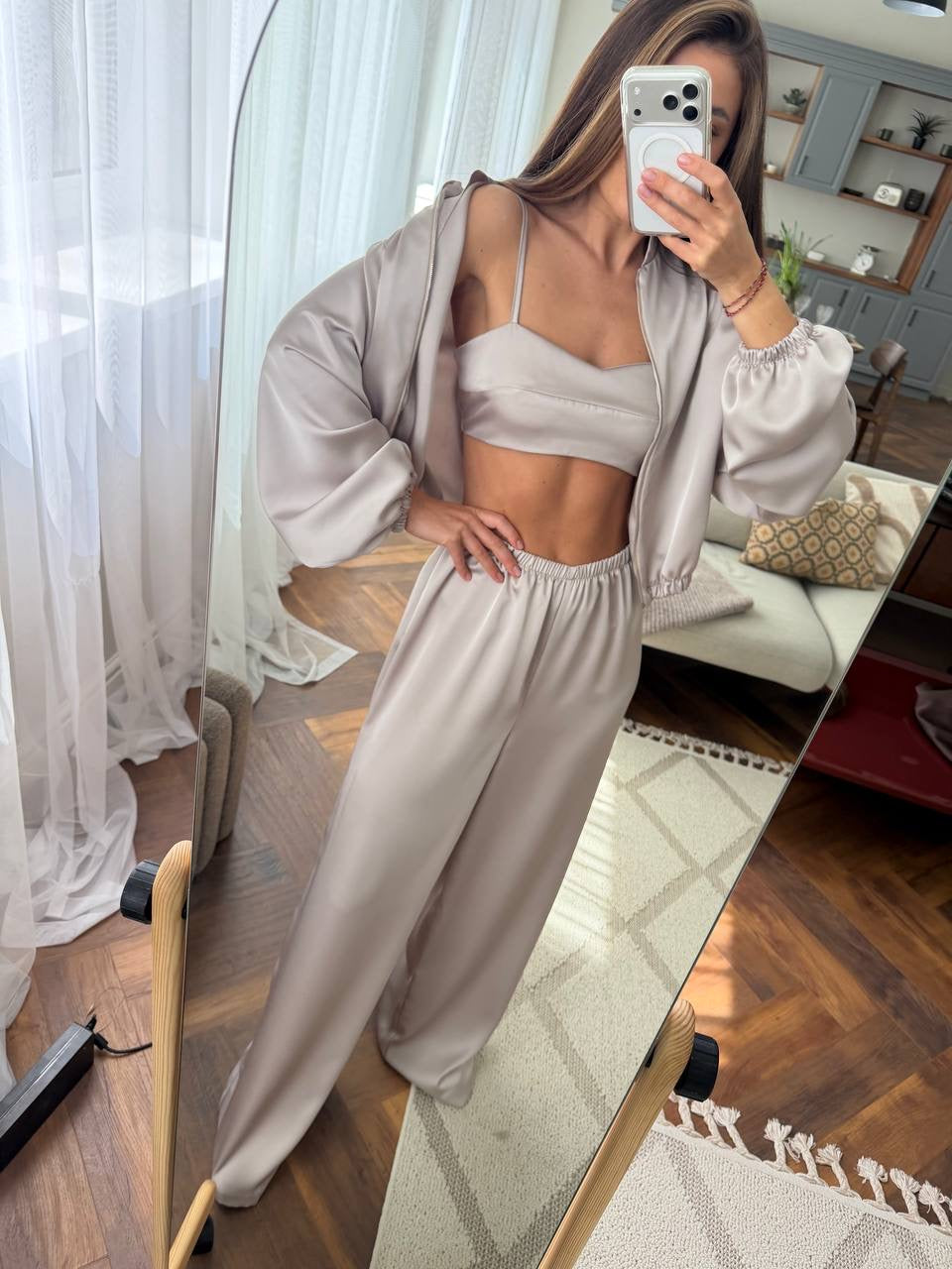 Satin Three-Piece Set