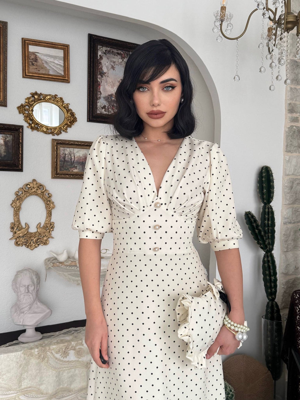 Polka Dot Midi Dress✨