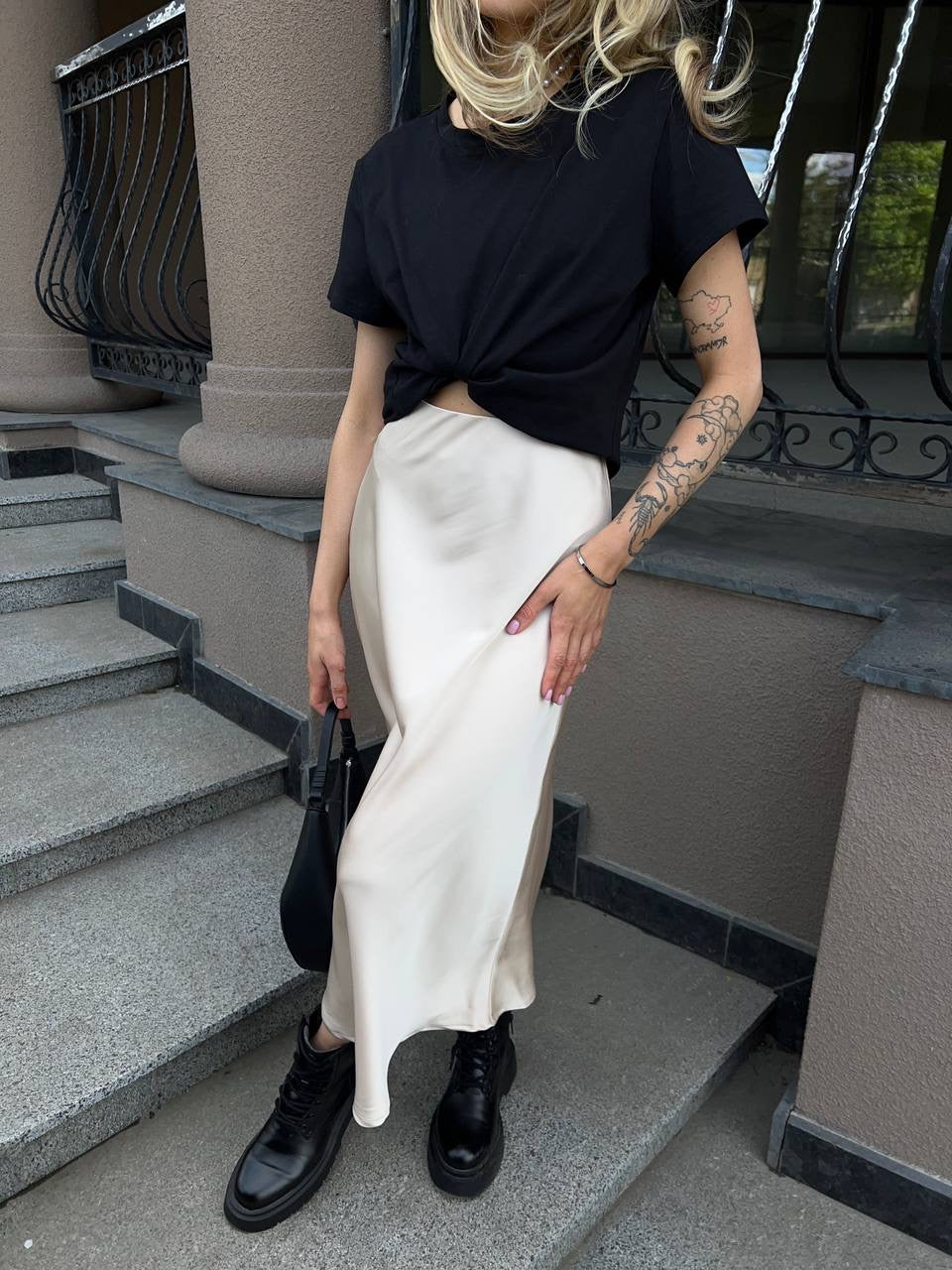 Satin Midi Skirt