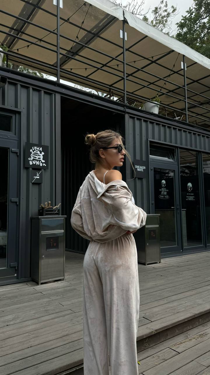 Velour Suit with a Perfect Fit