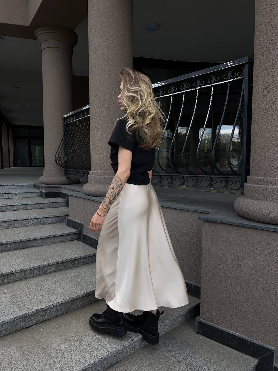 Satin Midi Skirt