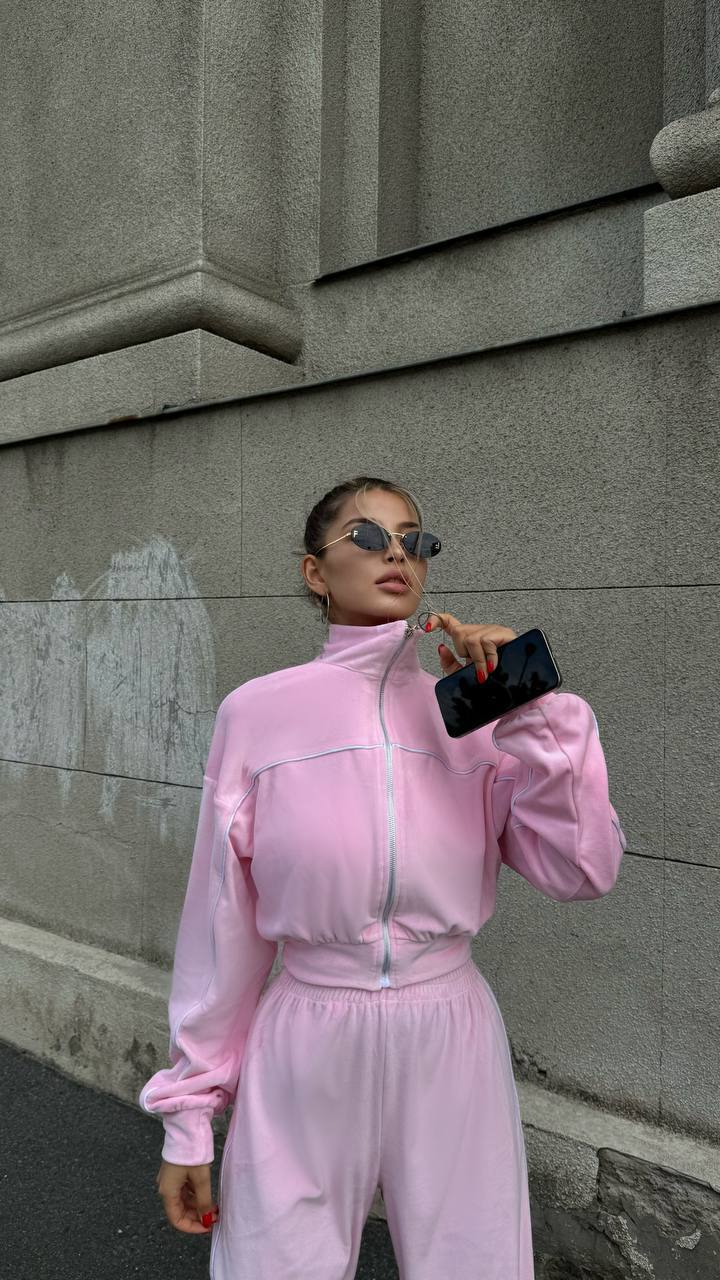 Velour Suit with a Perfect Fit