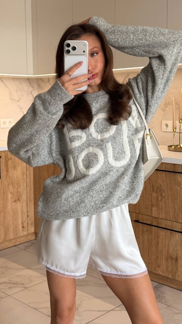 "BONJOUR" Sweater