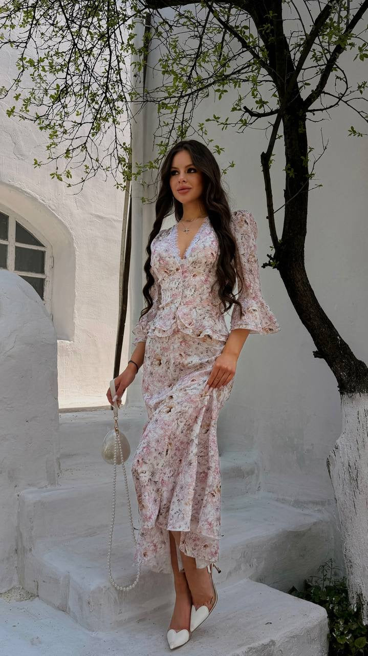 Peplum Top with a Maxi Skirt