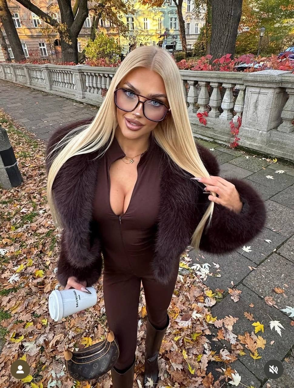 Cropped Faux Fur Coat