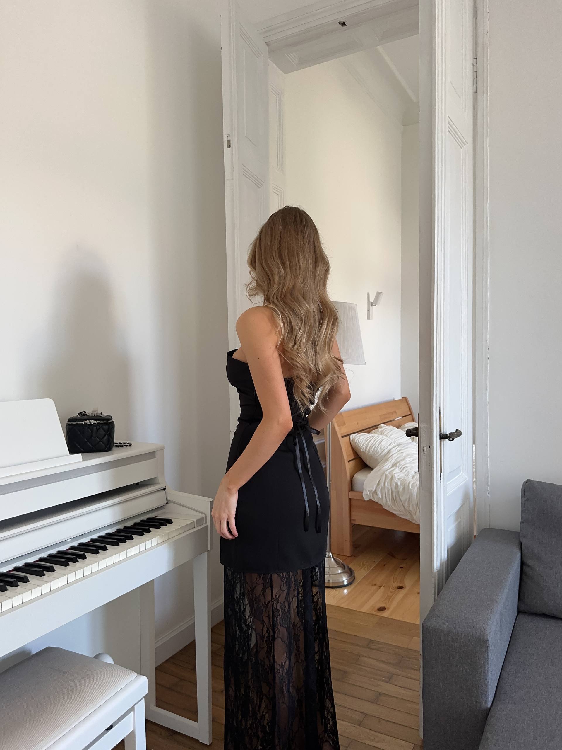 Lace-up dress + skirt set✨