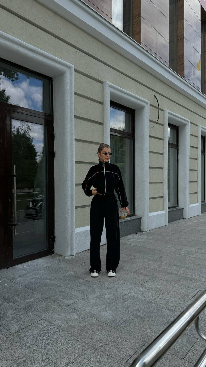 Velour Suit with a Perfect Fit