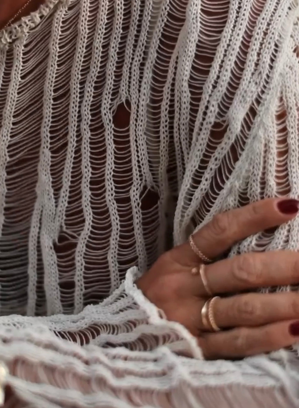Distressed Knit Sweater