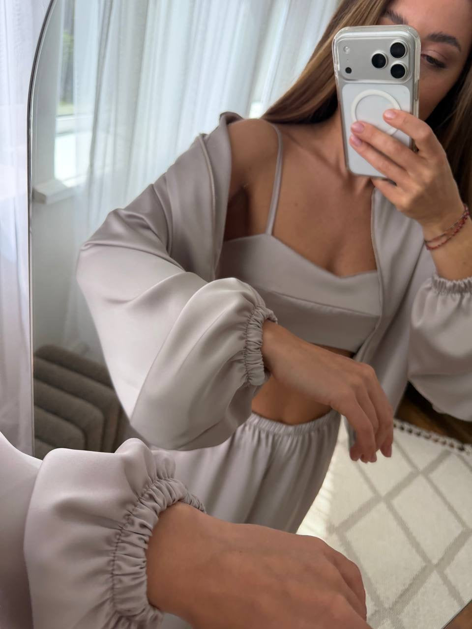 Satin Three-Piece Set
