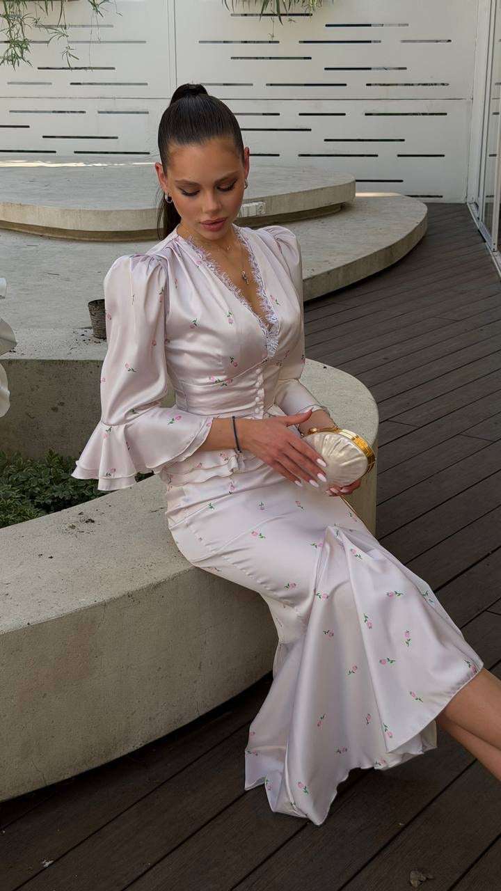Peplum Top with a Maxi Skirt