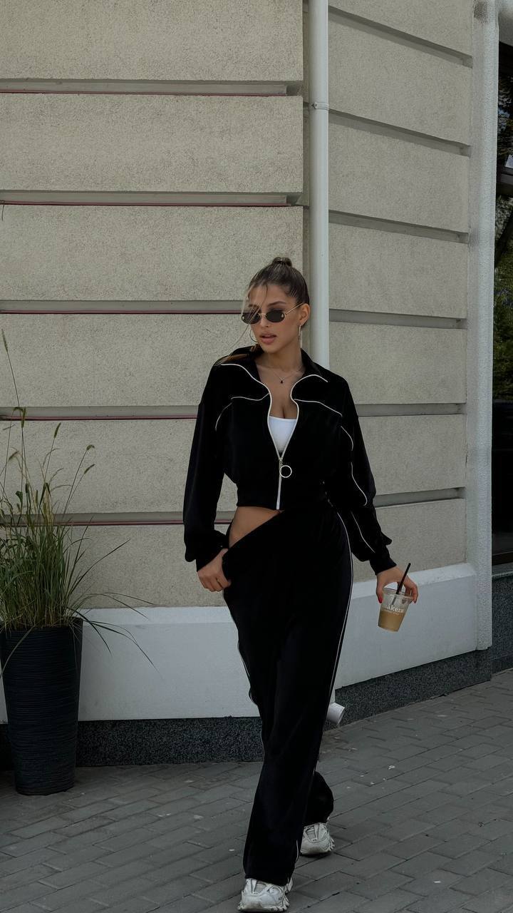 Velour Suit with a Perfect Fit