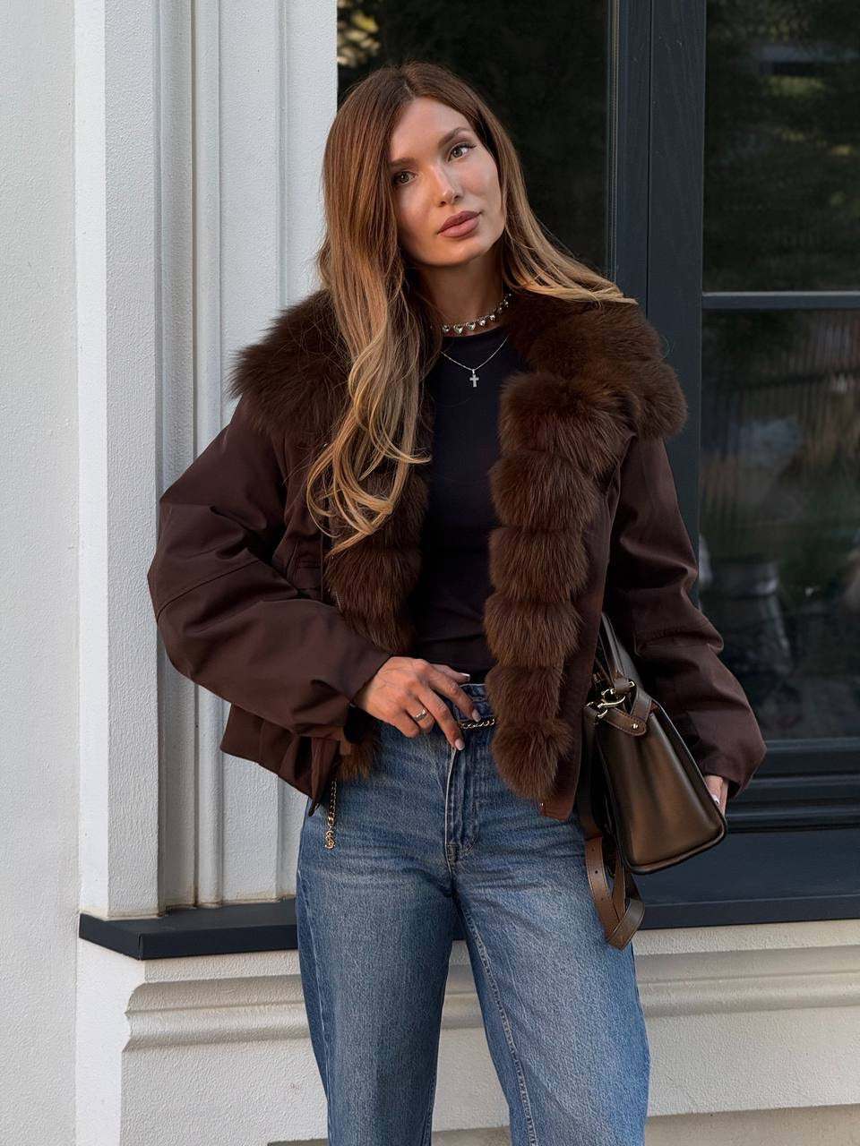 Parka Bomber with Genuine Fur