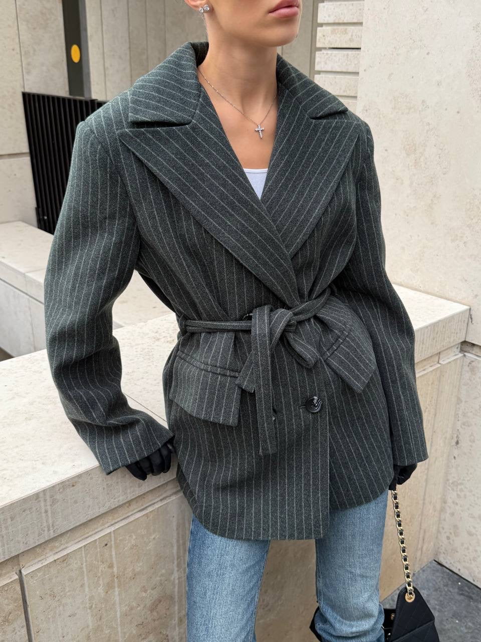 The "Sonata" Striped Jacket-Coat