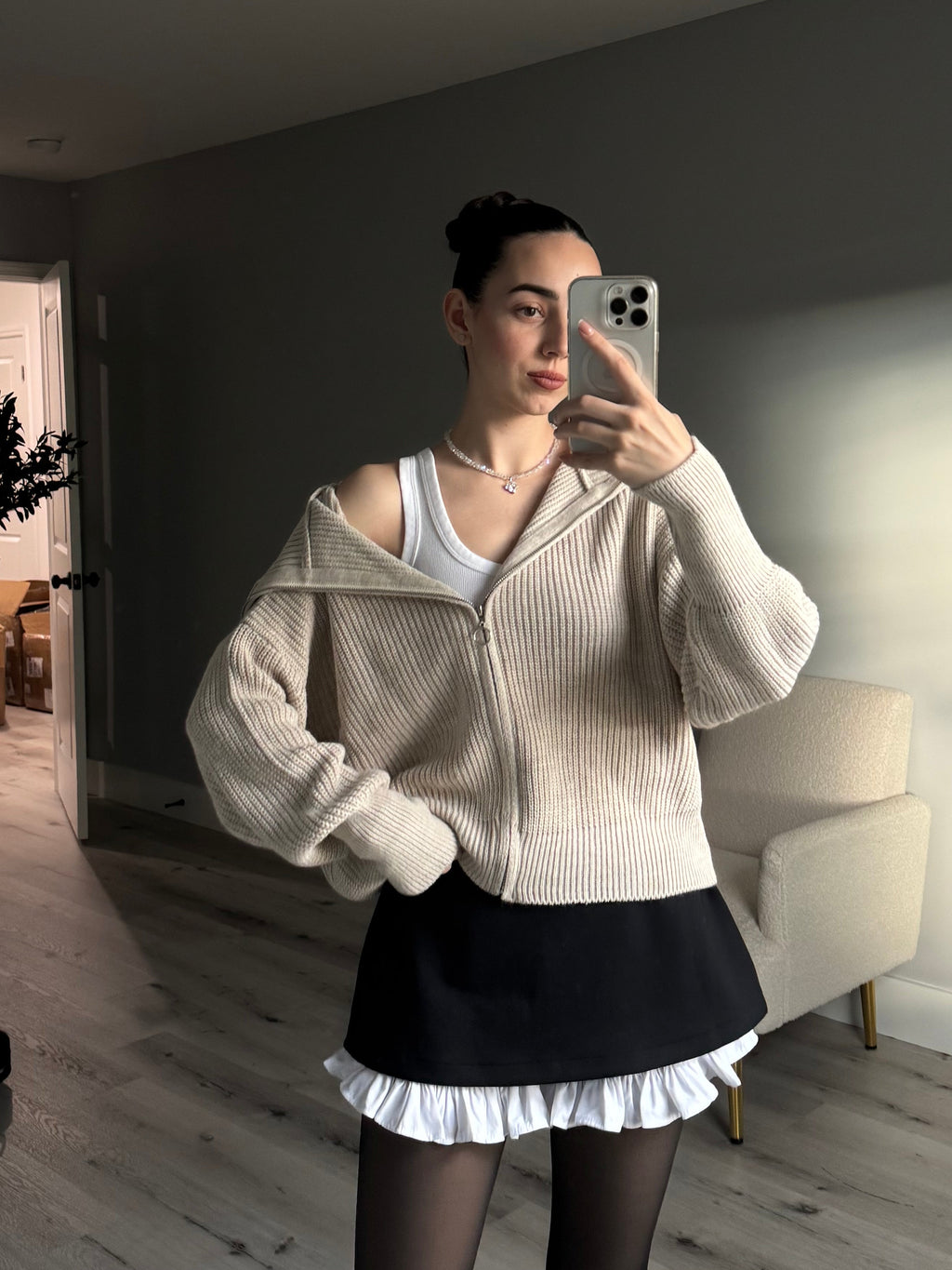 Knitted Zipper Sweater