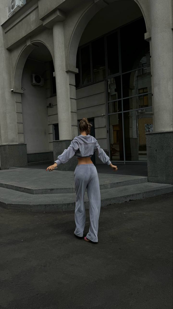 Velour Suit with a Perfect Fit