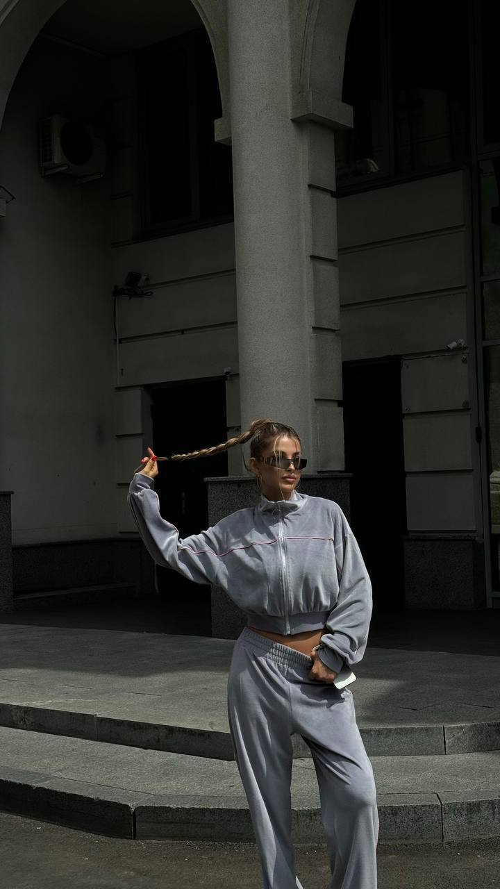 Velour Suit with a Perfect Fit