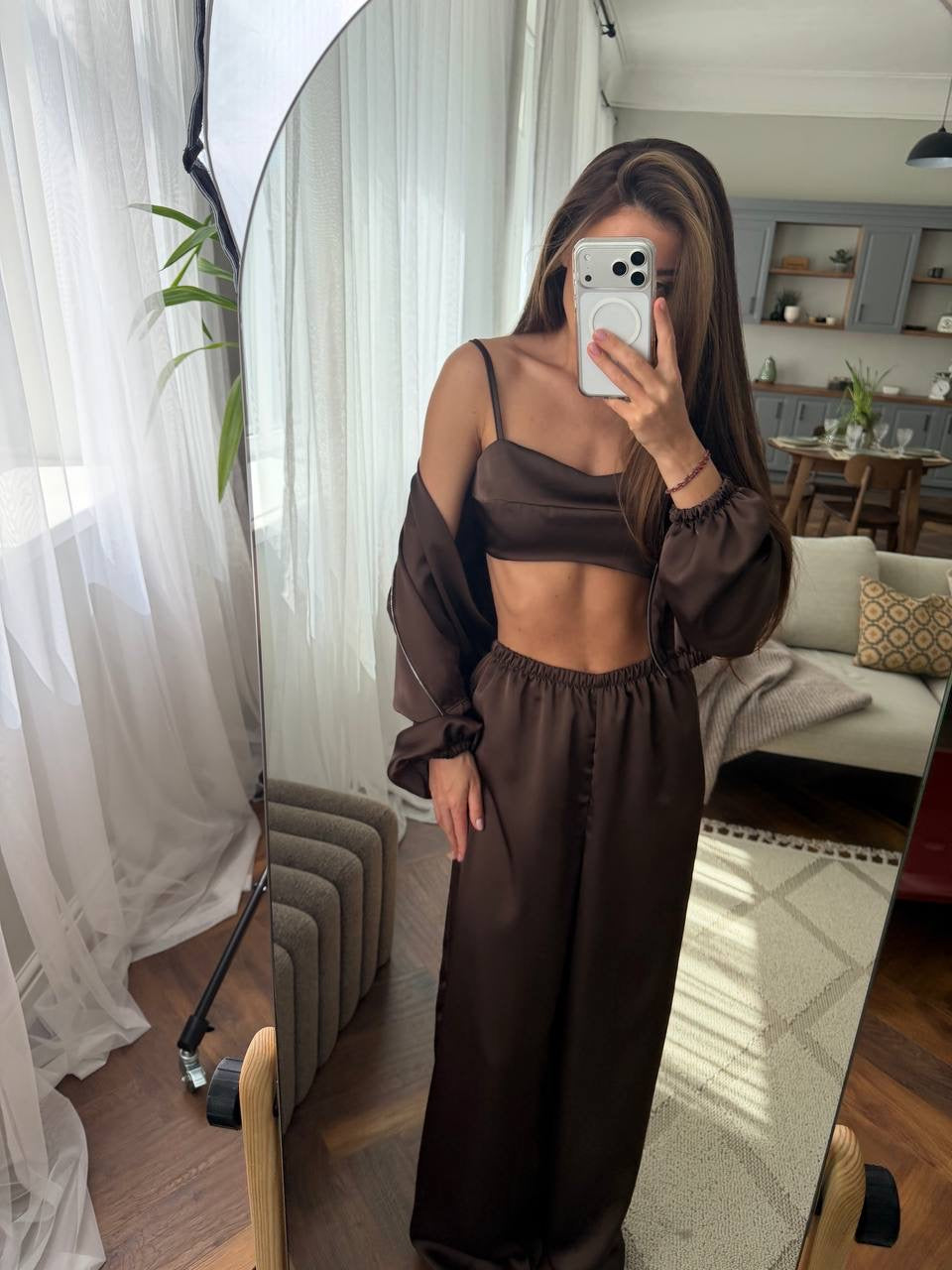 Satin Three-Piece Set