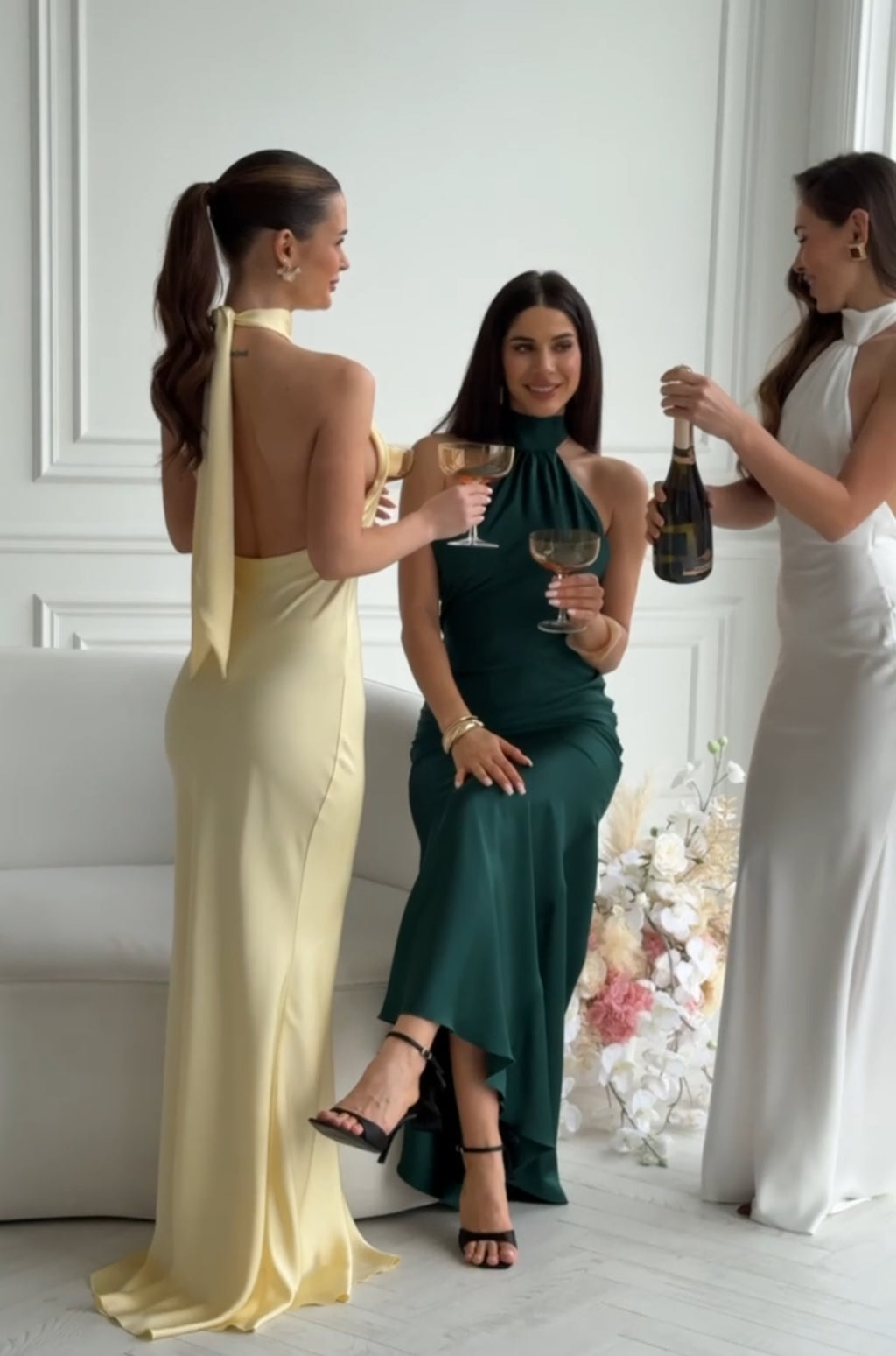 Maxi dress with an open back