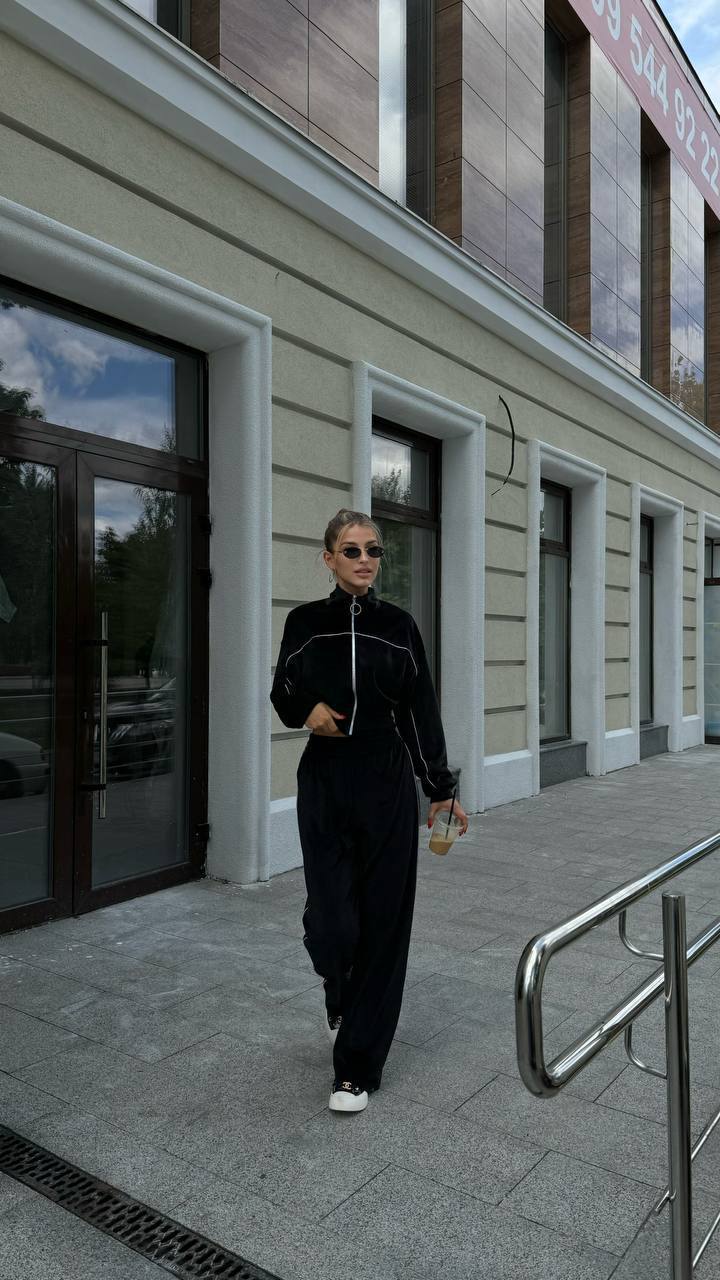 Velour Suit with a Perfect Fit