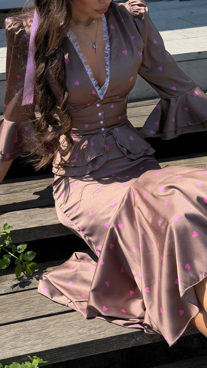 Peplum Top with a Maxi Skirt