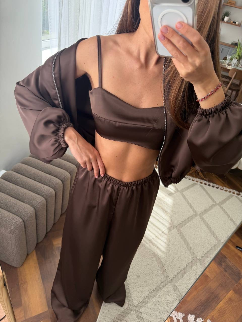 Satin Three-Piece Set