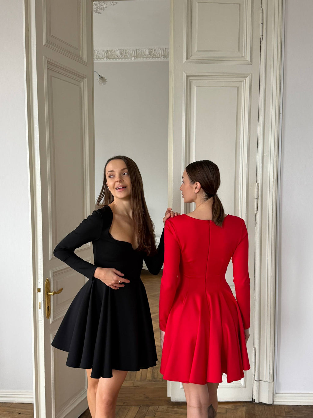 Dress “Mary” with sleeves and a closed back