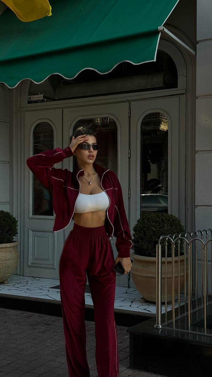 Velour Suit with a Perfect Fit