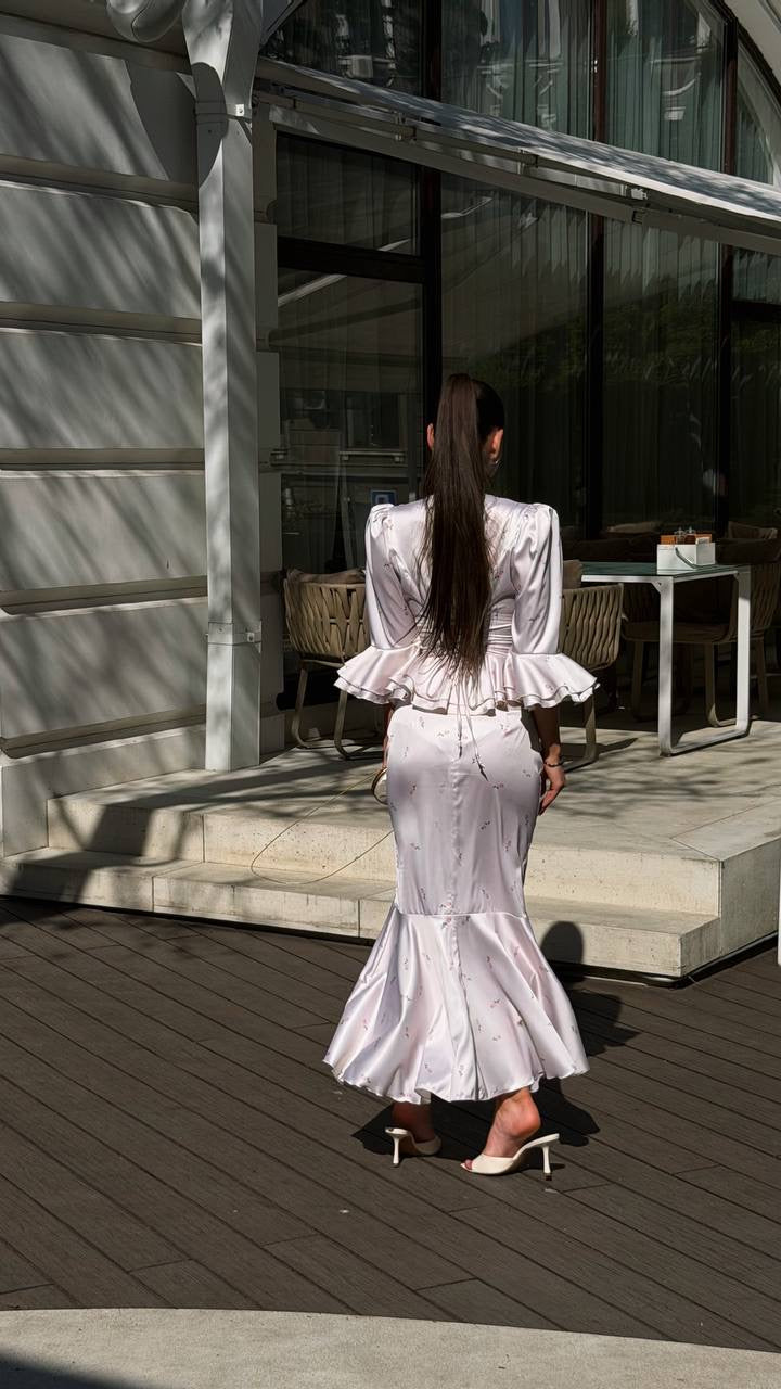 Peplum Top with a Maxi Skirt