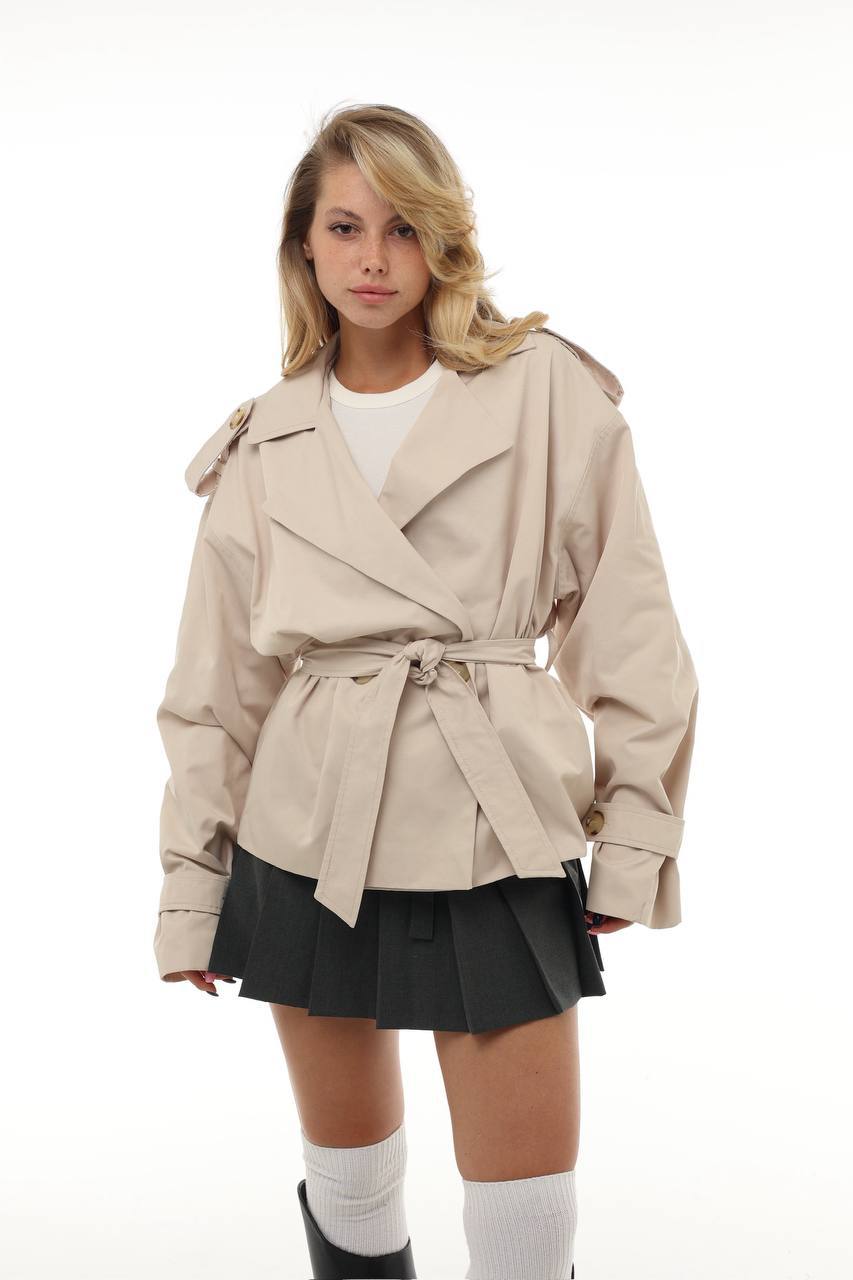 Cropped trench coat