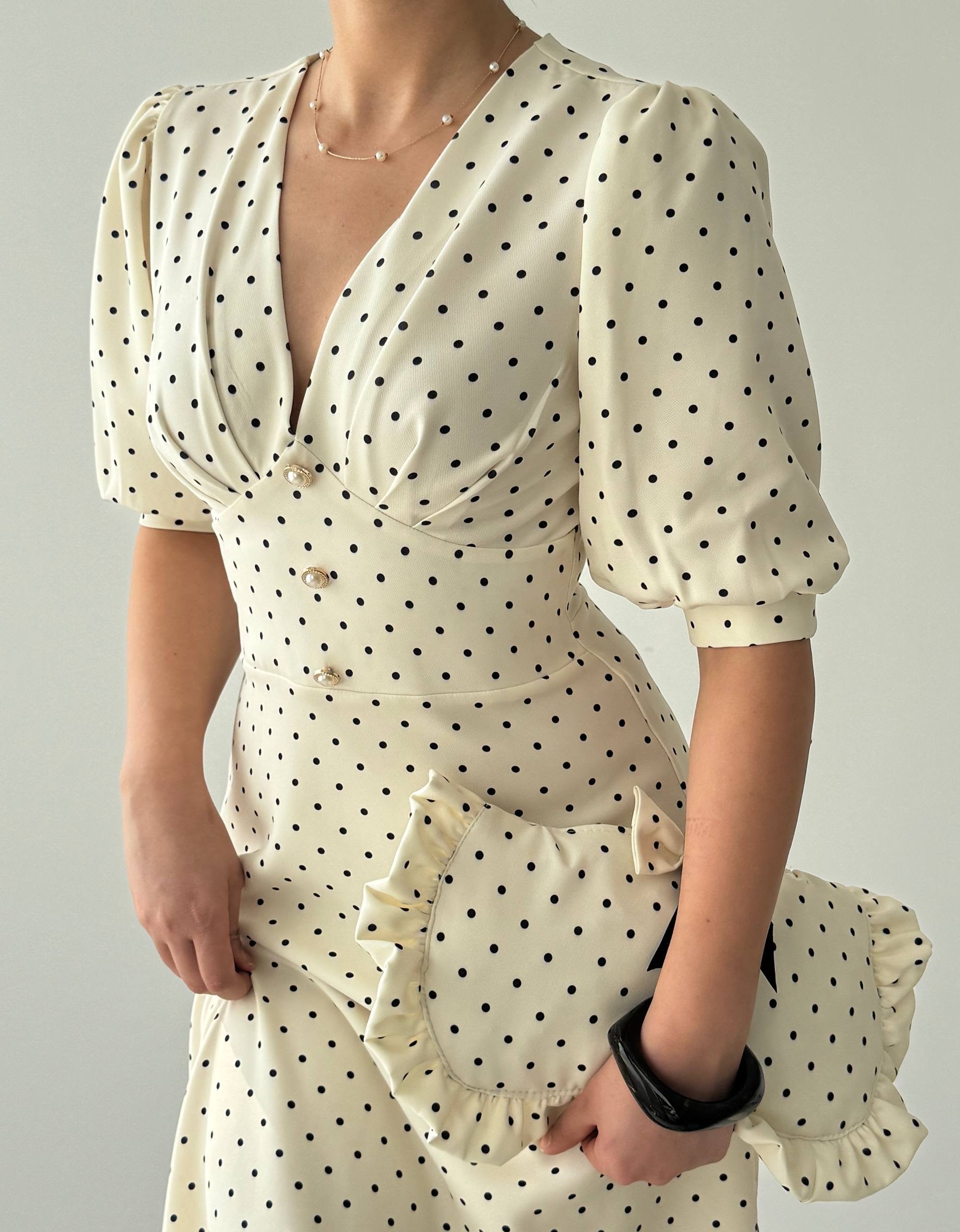 Polka Dot Midi Dress✨