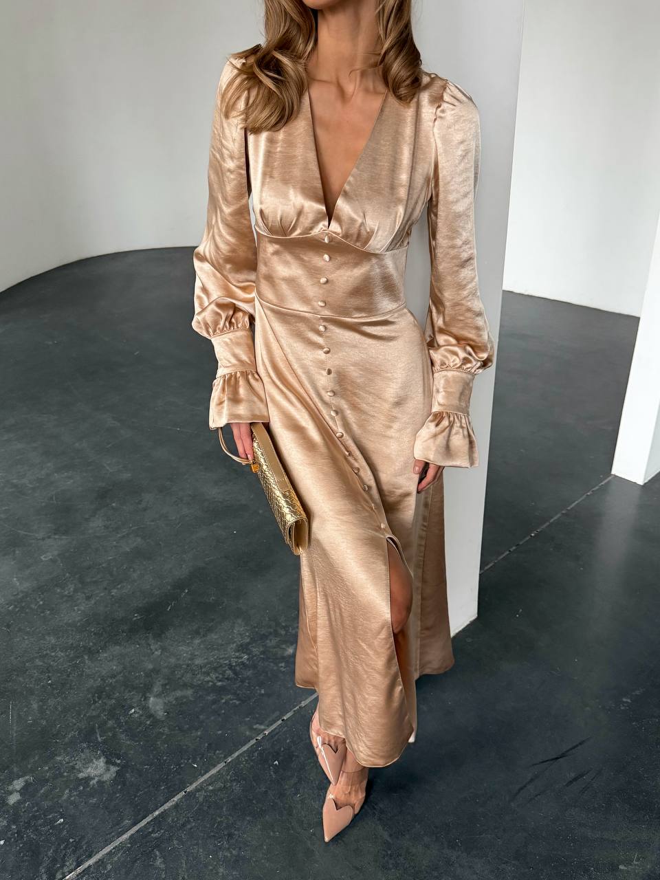 Midi satin dress “Donna”